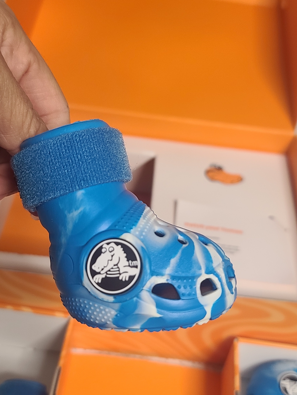 Crocs Dogs Blue Tie-Dye Clog with Heel Strap